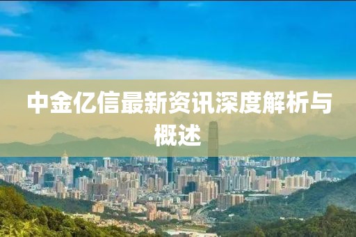 中金亿信最新资讯深度解析与概述