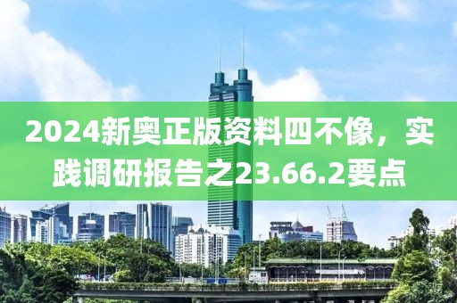 2024新奥正版资料四不像，实践调研报告之23.66.2要点