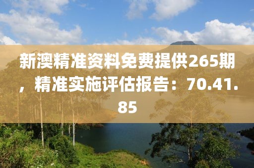 新澳精准资料免费提供265期，精准实施评估报告：70.41.85