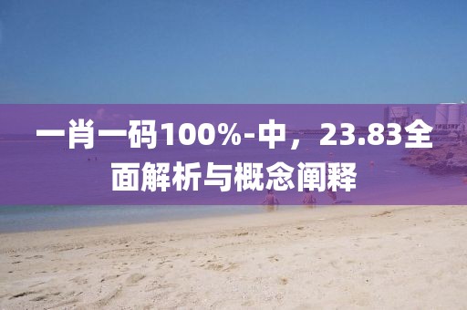 一肖一码100%-中，23.83全面解析与概念阐释