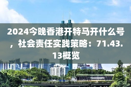 2024今晚香港开特马开什么号，社会责任实践策略：71.43.13概览