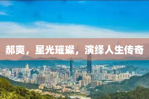 郝爽，星光璀璨，演绎人生传奇