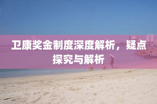 卫康奖金制度深度解析，疑点探究与解析