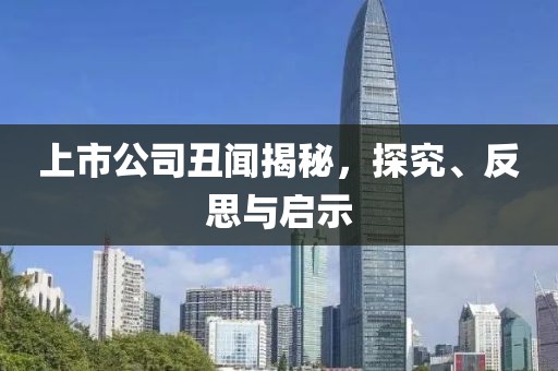 上市公司丑闻揭秘，探究、反思与启示