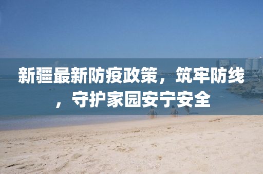 新疆最新防疫政策，筑牢防线，守护家园安宁安全