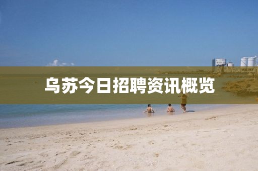 乌苏今日招聘资讯概览