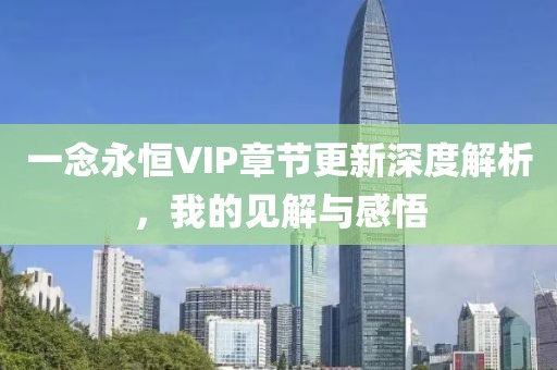 一念永恒VIP章节更新深度解析，我的见解与感悟