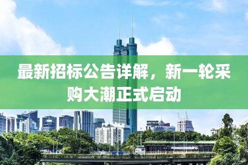 最新招标公告详解，新一轮采购大潮正式启动
