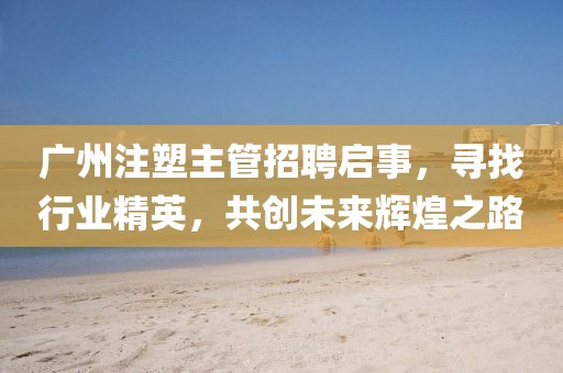广州注塑主管招聘启事，寻找行业精英，共创未来辉煌之路