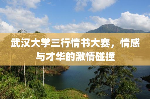 武汉大学三行情书大赛，情感与才华的激情碰撞