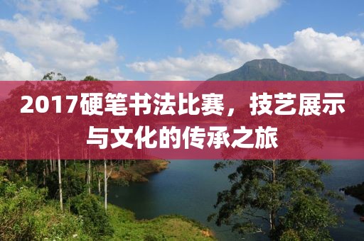 2017硬笔书法比赛，技艺展示与文化的传承之旅